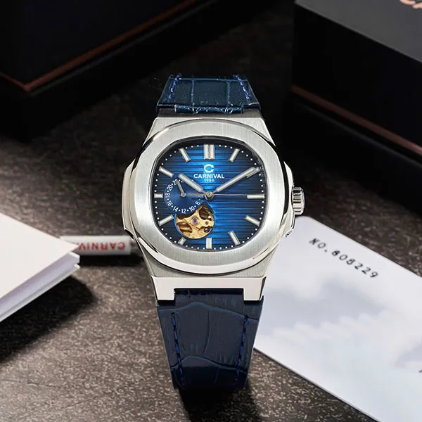 Đồng Hồ Nam Carnival 8159G-VT-DD-X Màu Xanh Bạc