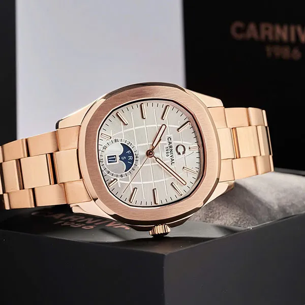 Đồng Hồ Nam Carnival Aquanus 8113G-VH-T (8113G) Màu Bạc - Vàng Hồng