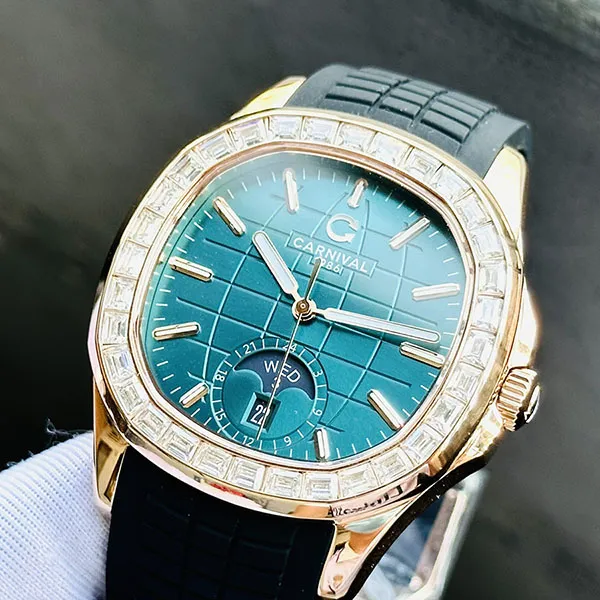 Đồng Hồ Nam Carnival Aquanus 8113G2-VH-DCS-XL (8113G2) Màu Xanh Lá - Vàng Hồng - Đồng hồ - Vua Hàng Hiệu