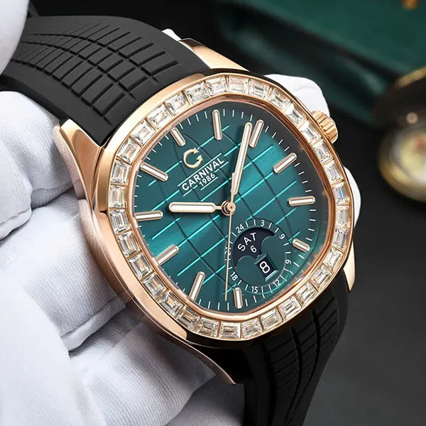 Đồng Hồ Nam Carnival Aquanus 8113G2-VH-DCS-XL (8113G2) Màu Xanh Lá - Vàng Hồng - Đồng hồ - Vua Hàng Hiệu