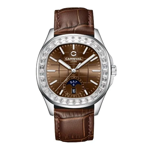 Đồng Hồ Nam Carnival Aquanus 8113G2-VT-DD-N (8113G2) Màu Nâu Bạc