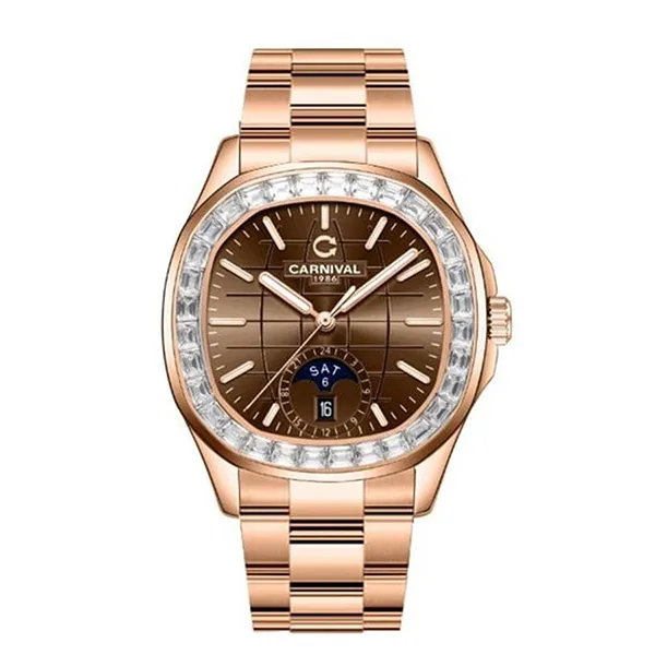 Đồng Hồ Nam Carnival Aquanus Automatic Watch 8113G2-VH-N ( 8113G2 ) Màu Vàng Hồng/Nâu
