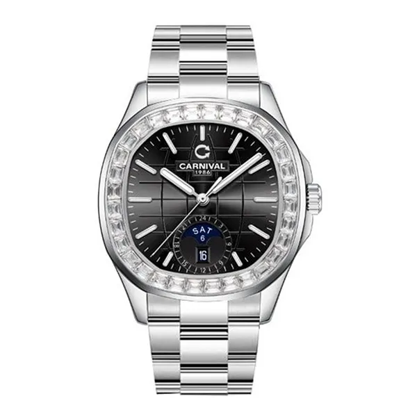 Đồng Hồ Nam Carnival Aquanus Automatic Watch 8113G2-VT-D ( 8113G2 ) Màu Bạc/Đen