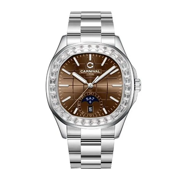 Đồng Hồ Nam Carnival Aquanus Automatic Watch 8113G2-VT-N ( 8113G2 ) Màu Bạc/Nâu