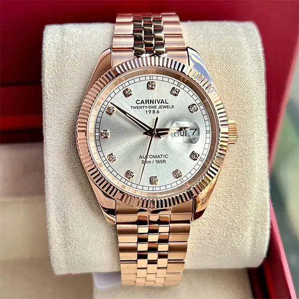 Đồng Hồ Nam Carnival Automatic Watch 8131G-VH-T (8131G) Màu Vàng Hồng Bạc