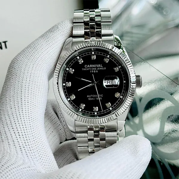 Đồng Hồ Nam Carnival Automatic Watch 8131G-VT-D (8131G) Màu Bạc Đen
