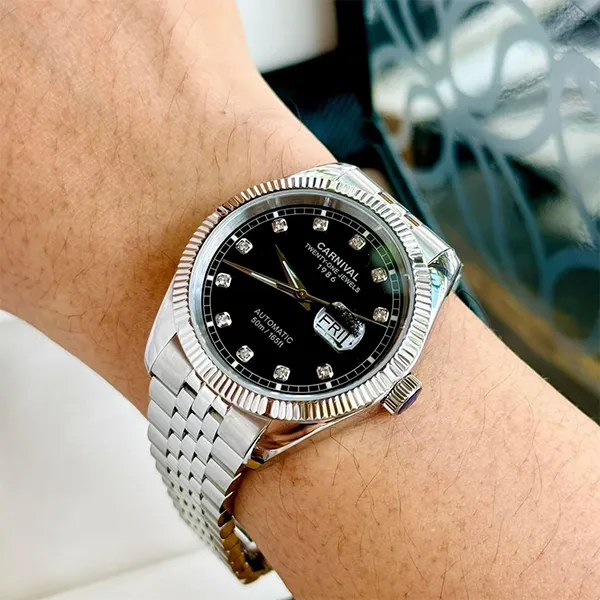Đồng Hồ Nam Carnival Automatic Watch 8131G-VT-D (8131G) Màu Bạc Đen