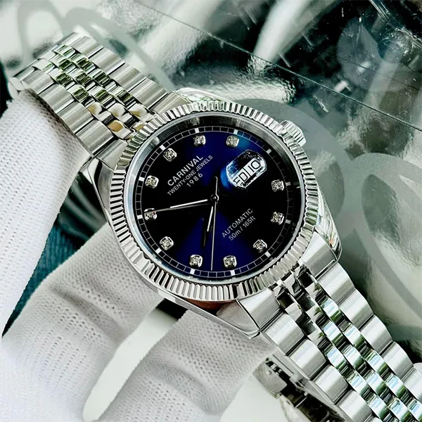 Đồng Hồ Nam Carnival Automatic Watch 8131G-VT-X (8131G) Màu Bạc Xanh Dương - Đồng hồ - Vua Hàng Hiệu