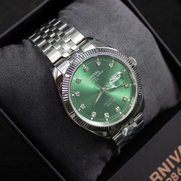 Đồng Hồ Nam Carnival Automatic Watch 8131G-VT-XL (8131G) Màu Bạc Xanh Lá