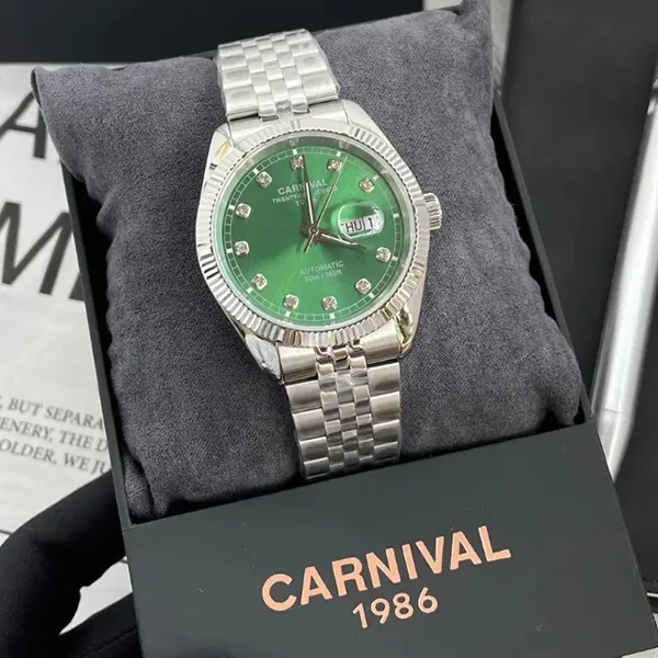 Đồng Hồ Nam Carnival Automatic Watch 8131G-VT-XL (8131G) Màu Bạc Xanh Lá