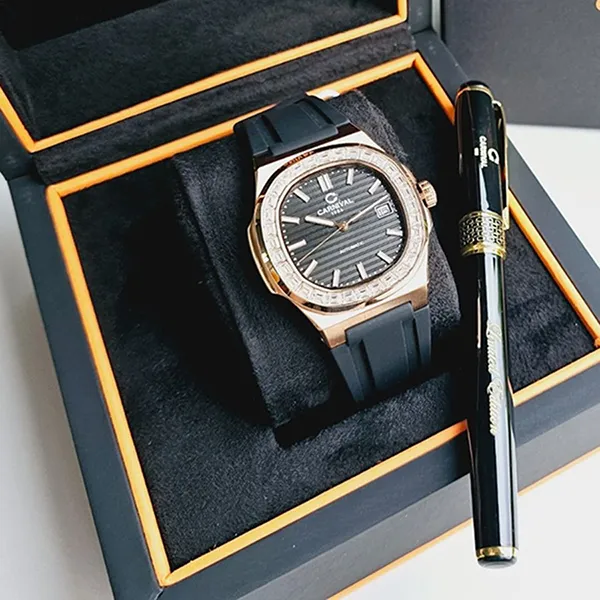 Đồng Hồ Nam Carnival Nautilus Automatic 8108G-VH-DCS-D Màu Đen/ Vàng Hồng (Tặng Kèm Bút) - Đồng hồ - Vua Hàng Hiệu
