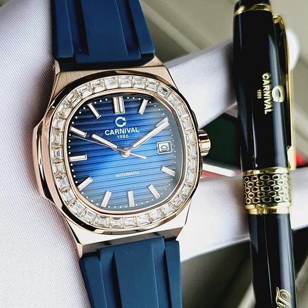 Đồng Hồ Nam Carnival Nautilus Automatic 8108G-VH-DCS-X Màu Xanh Đậm (Tặng Kèm Bút)