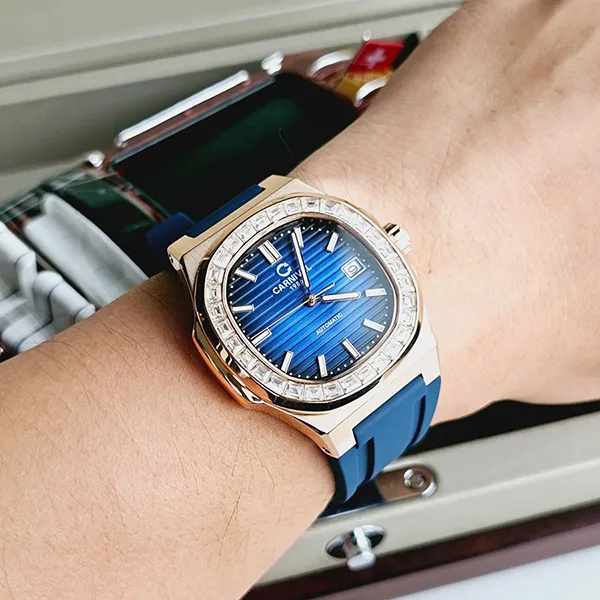 Đồng Hồ Nam Carnival Nautilus Automatic 8108G-VH-DCS-X Màu Xanh Đậm (Tặng Kèm Bút)