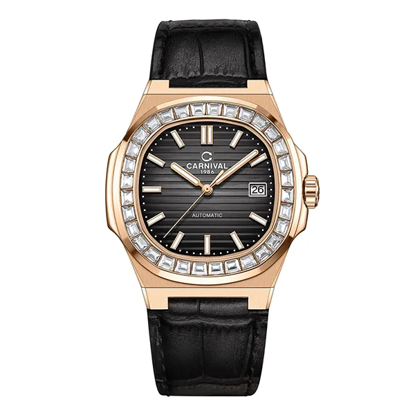 Đồng Hồ Nam Carnival Nautilus Automatic Watch 8108G-VH-DD-D ( G8108.302.432 ) Màu Đen (Tặng Kèm Bút)