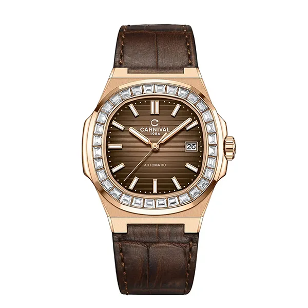 Đồng Hồ Nam Carnival Nautilus Automatic Watch 8108G-VH-DD-N ( G8108.301.433 ) Màu Nâu (Tặng Kèm Bút)