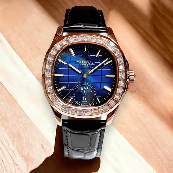 Đồng Hồ Nam Carnival Watch 8113G2-VH-DD-X Màu Xanh Navy