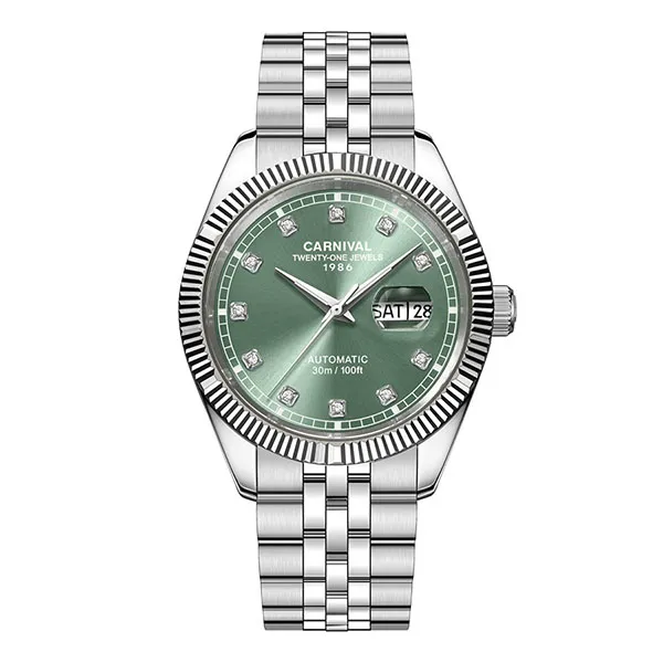 Đồng Hồ Nam Carnival Watch 8131G-VT Màu Bạc - Xanh Lá