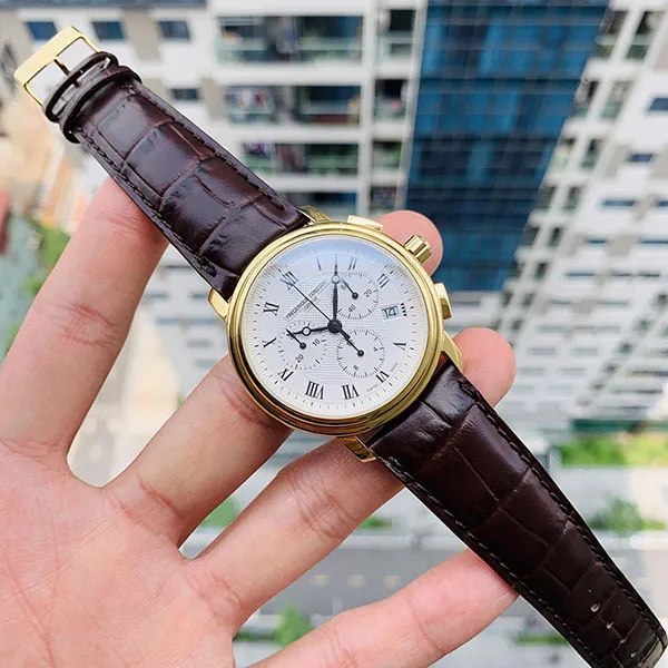 Đồng Hồ Nam Frederique Constant Chrono Quartz FC-292MC4P5 Màu Nâu Vàng
