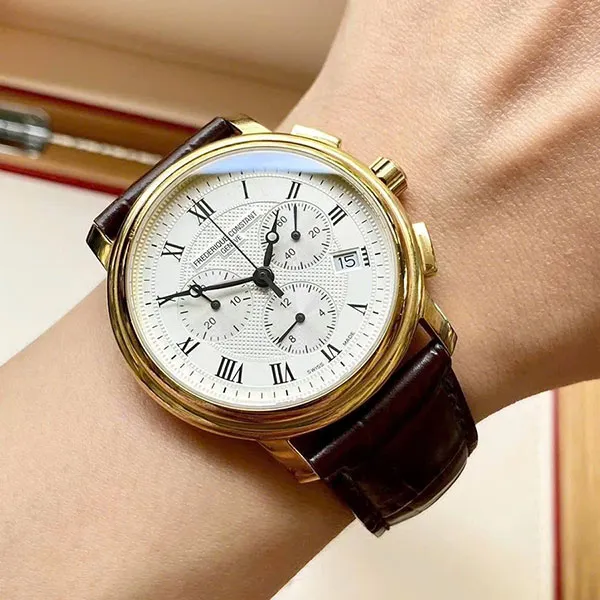 Đồng Hồ Nam Frederique Constant Chrono Quartz FC-292MC4P5 Màu Nâu Vàng
