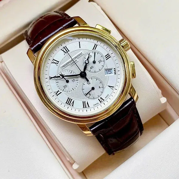 Đồng Hồ Nam Frederique Constant Chrono Quartz FC-292MC4P5 Màu Nâu Vàng