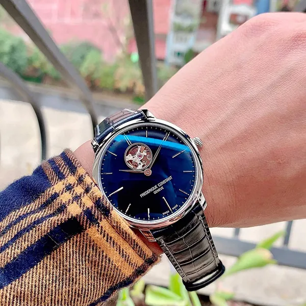 Đồng Hồ Nam Frederique Constant Slimline Heart Beat FC-312N4S6 Màu Xanh