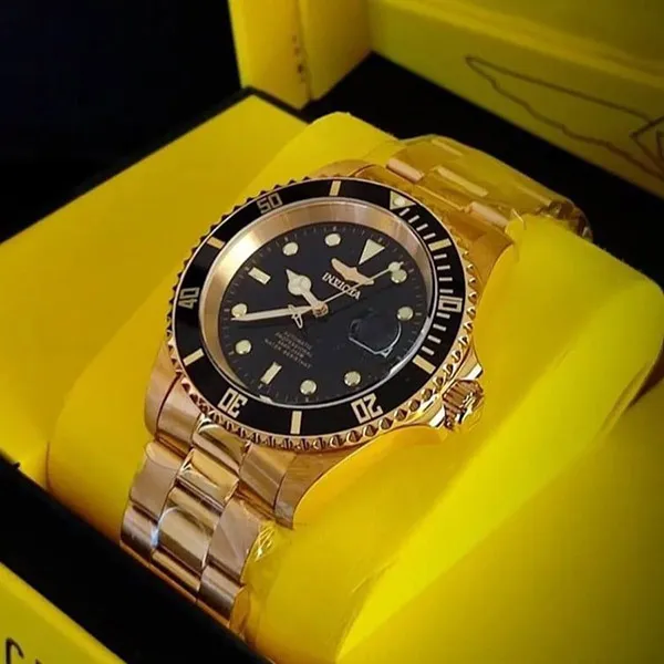 Đồng Hồ Nam Invicta Men Watch Pro Diver Automatic Black Dial Yellow Gold Bracelet 8929OBXL Màu Đen Vàng - Đồng hồ - Vua Hàng Hiệu