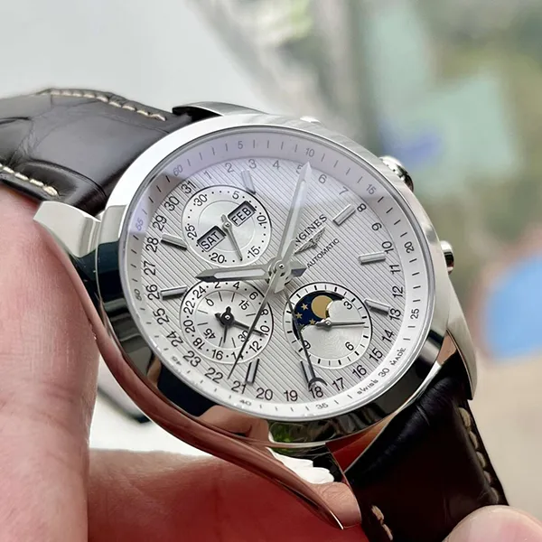 Đồng Hồ Nam Longines Automatic Chronograph Conquest Moonphase L2.798.4.72.3 ( L27984723 ) Màu Nâu Bạc - Đồng hồ - Vua Hàng Hiệu