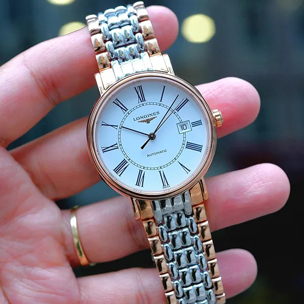 Đồng Hồ Nam Longines Présence Automatic Roman L4.922.1.11.7 Watch Màu Demi (Vàng Hồng - Bạc) - Đồng hồ - Vua Hàng Hiệu