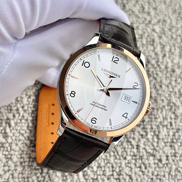 Đồng Hồ Nam Longines Record Collection Demi 18K 40mm L2.821.5.76.2 (L28215762) Màu Nâu - Vàng Hồng - Đồng hồ - Vua Hàng Hiệu
