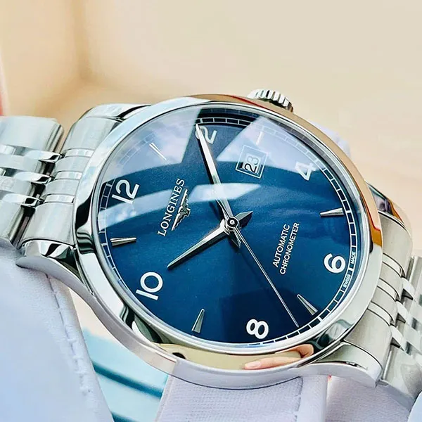 Đồng Hồ Nam Longines Record Watch L2.820.4.96.6 Màu Xanh Blue - Đồng hồ - Vua Hàng Hiệu