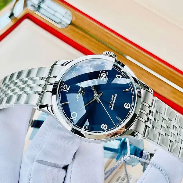 Đồng Hồ Nam Longines Record Watch L2.820.4.96.6 Màu Xanh Blue - Đồng hồ - Vua Hàng Hiệu