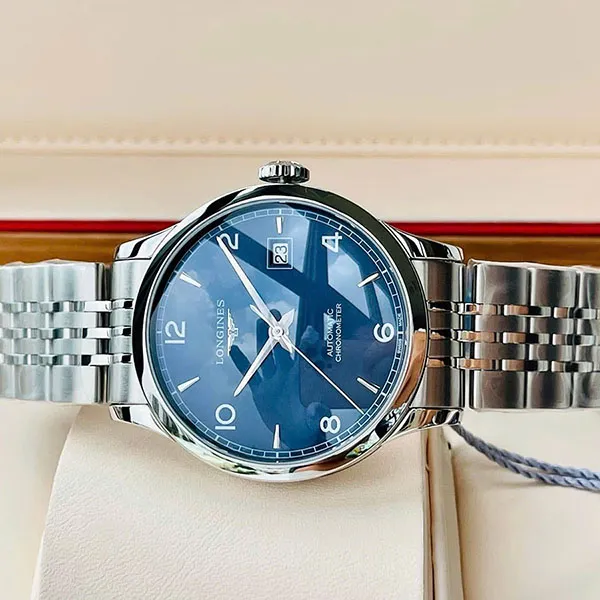 Đồng Hồ Nam Longines Record Watch L2.820.4.96.6 Màu Xanh Blue - Đồng hồ - Vua Hàng Hiệu