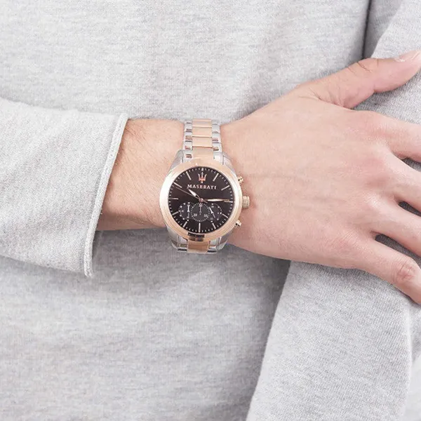 Đồng Hồ Nam Maserati Traguardo Chronograph Watch R8873612003 Màu Bạc/Vàng Hồng