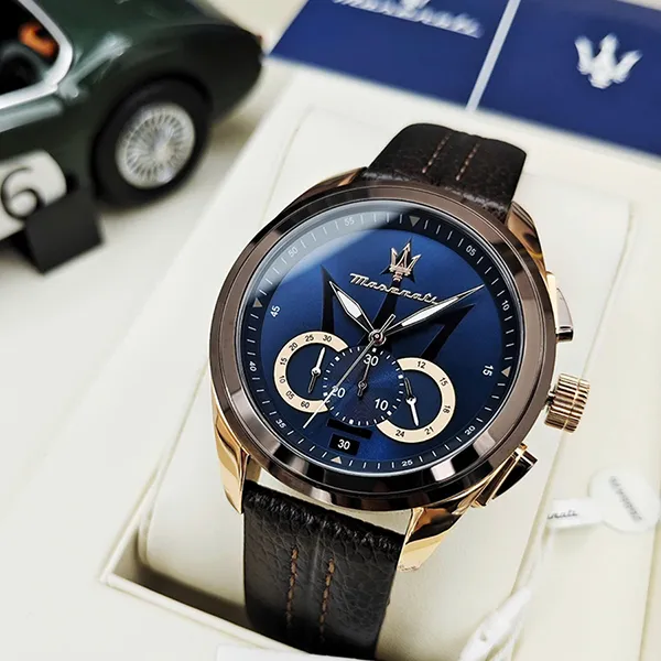 Đồng Hồ Nam Maserati Traguardo R8871612024 Màu Nâu Xanh