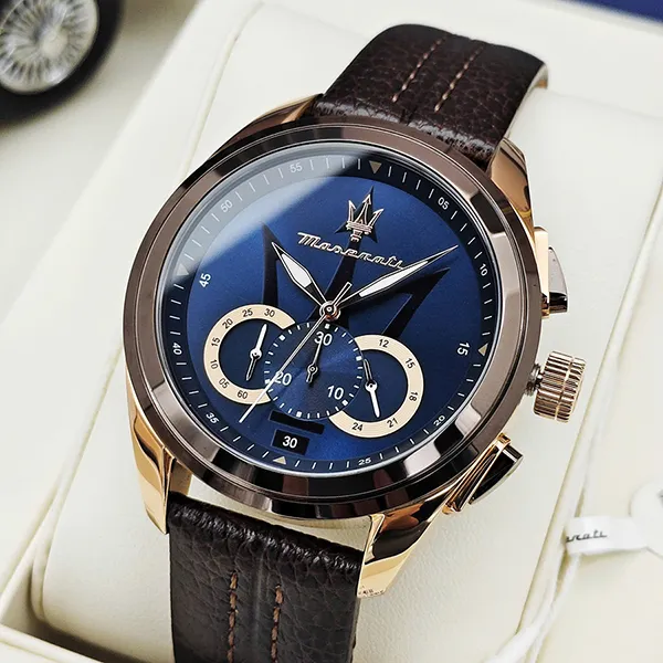 Đồng Hồ Nam Maserati Traguardo R8871612024 Màu Nâu Xanh