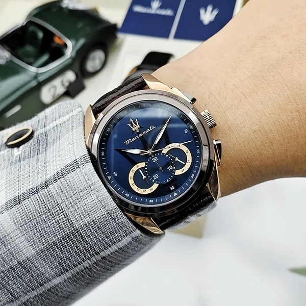 Đồng Hồ Nam Maserati Traguardo R8871612024 Màu Nâu Xanh