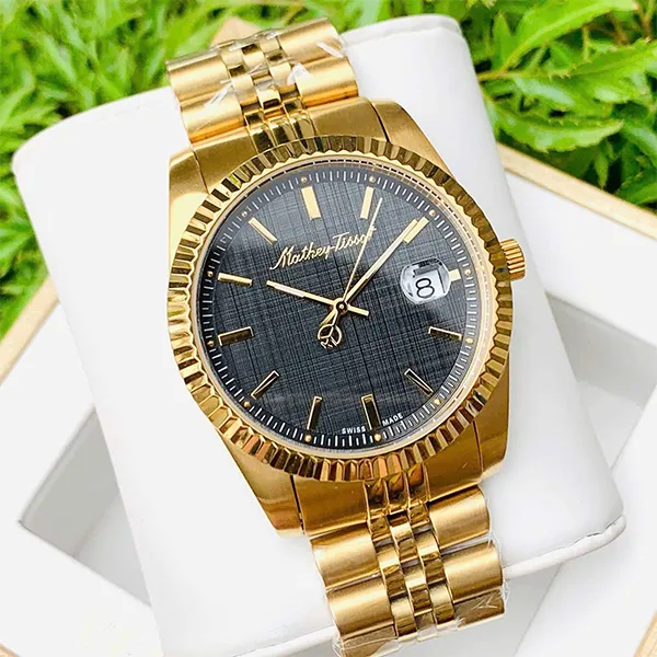 Đồng Hồ Nam Mathey-Tissot Mathey III Quartz Black Dial H810PN Màu Vàng Đen