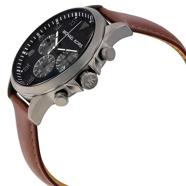 Đồng Hồ Nam Michael Kors Gage Chronograph Black Dial Men's Watch MK8536 Màu Nâu