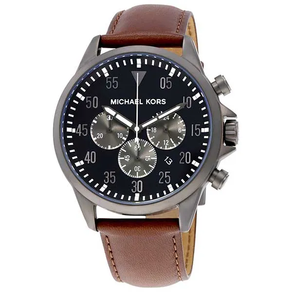 Đồng Hồ Nam Michael Kors Gage Chronograph Black Dial Men's Watch MK8536 Màu Nâu