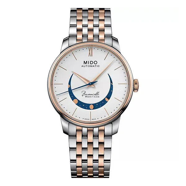 Đồng Hồ Nam Mido Baroncelli Smiling Moon Gent Watch M0274072201001 Màu Vàng Hồng