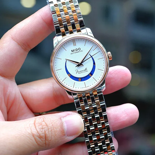 Đồng Hồ Nam Mido Baroncelli Smiling Moon Gent Watch M0274072201001 Màu Vàng Hồng