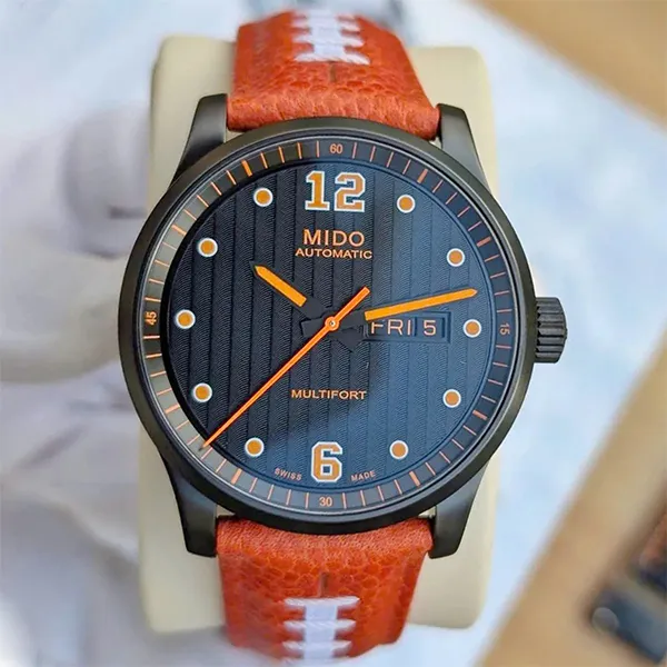 Đồng Hồ Nam Mido Multifort Touchdown M005.430.36.050.80 Màu Cam Phối Đen (Tặng Kèm Dây Đen)