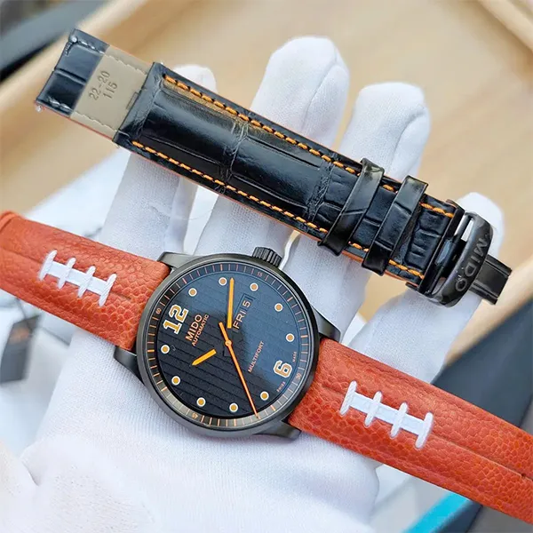 Đồng Hồ Nam Mido Multifort Touchdown M005.430.36.050.80 Màu Cam Phối Đen (Tặng Kèm Dây Đen)