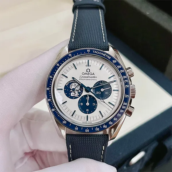 Đồng Hồ Nam Omega Speedmaster Silver Snoopy Award 310.32.42.50.02.001 Màu Xanh Bạc - Đồng hồ - Vua Hàng Hiệu