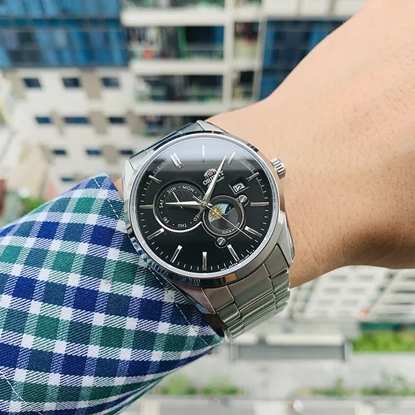 Đồng Hồ Nam Orient Automatic Sun And Moon Gen 5 RA-AK0302B10B (RA-AK0302B00C) Màu Bạc Đen - Đồng hồ - Vua Hàng Hiệu