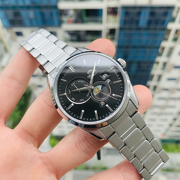 Đồng Hồ Nam Orient Automatic Sun And Moon Gen 5 RA-AK0302B10B (RA-AK0302B00C) Màu Bạc Đen - Đồng hồ - Vua Hàng Hiệu