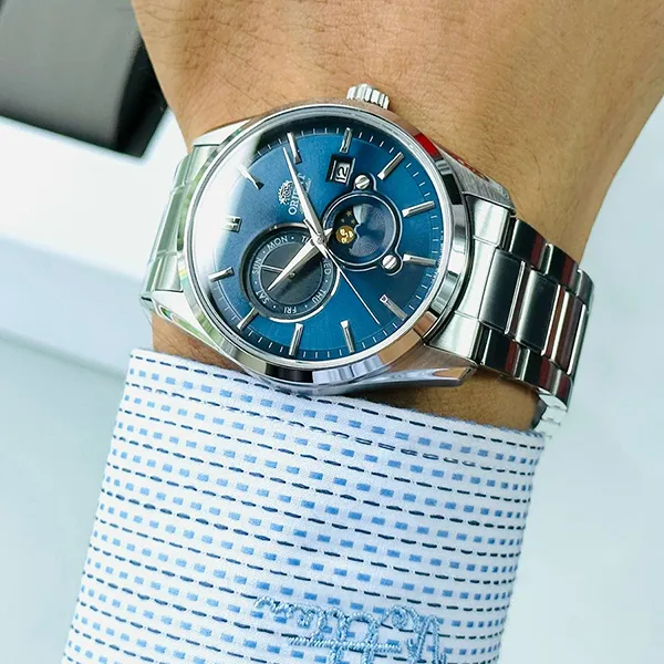 Đồng Hồ Nam Orient Sun And Moon Gen 5 RA-AK0308L10B Watch Màu Xanh Bạc - Đồng hồ - Vua Hàng Hiệu