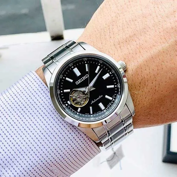 Đồng Hồ Nam Seiko Open Heart SCVE053 42mm Màu Bạc