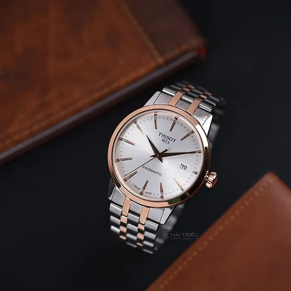 Đồng Hồ Nam Tissot Classic Dream Swissmatic Watch T129.407.22.031.00 Màu Bạc/Vàng Hồng