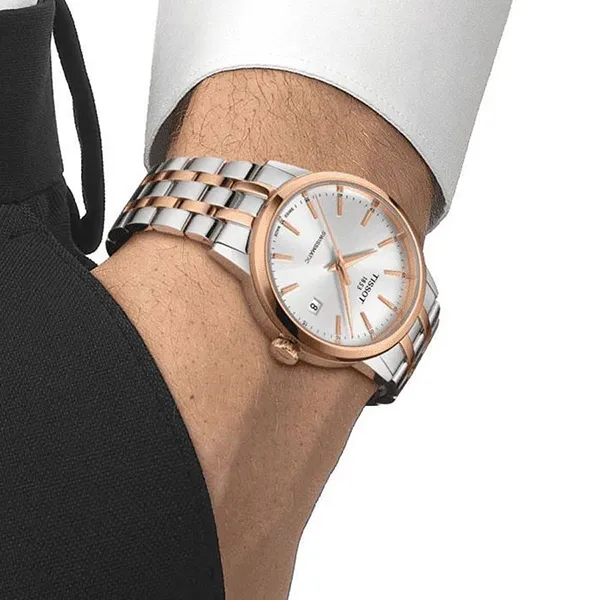 Đồng Hồ Nam Tissot Classic Dream Swissmatic Watch T129.407.22.031.00 Màu Bạc/Vàng Hồng